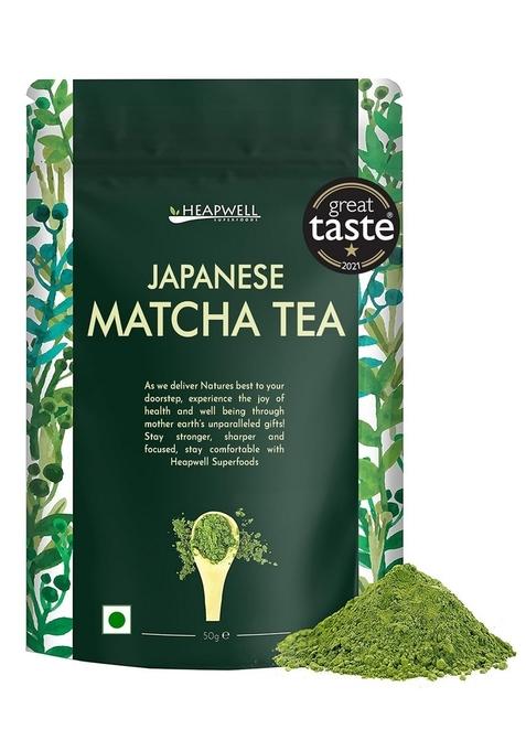 Heapwell Superfoods Japanese Matcha Green Tea Powder, 50 Grams (30 Servings) | Sourced From Shizuoka, Japan