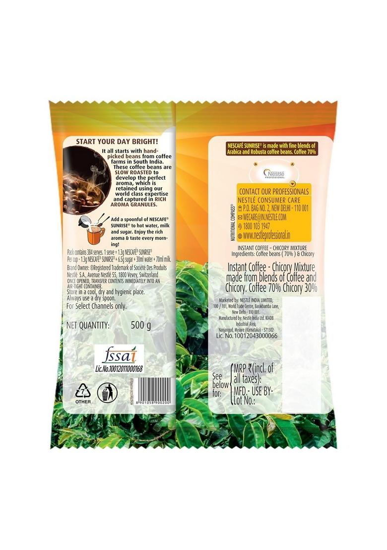 Sunrise Instant Coffee Powder By Nescafe | Rich Taste & Aroma For The Perfect Start To Your Day Chicory Mix 500G Pouch