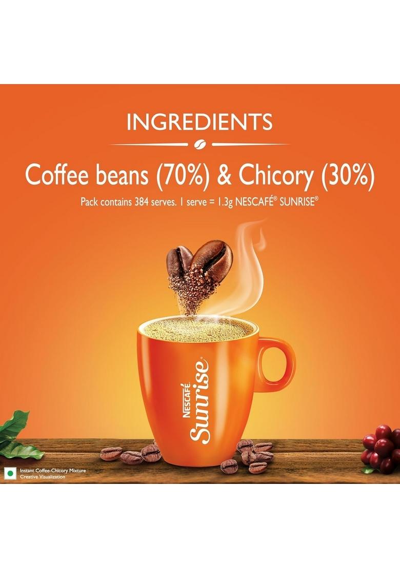 Sunrise Instant Coffee Powder By Nescafe | Rich Taste & Aroma For The Perfect Start To Your Day Chicory Mix 500G Pouch
