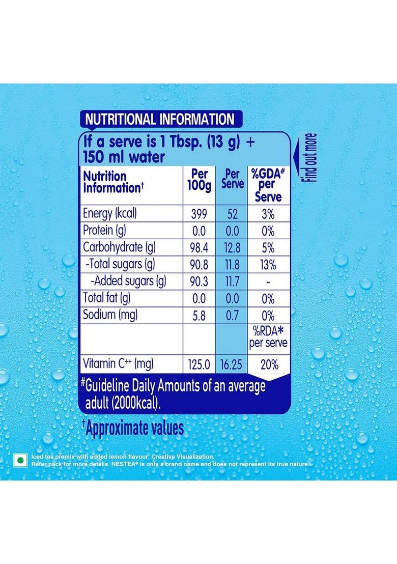 Nestea Powder Instant Iced Tea | Refreshingly Good Taste Lemon Flavour Made With Nilgiri Leaves Source Of Vitamin C 400G Pouch