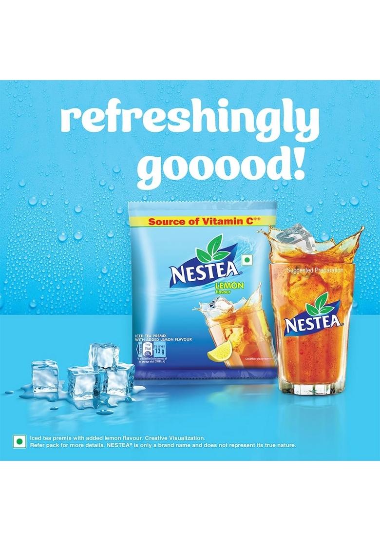 Nestea Powder Instant Iced Tea | Refreshingly Good Taste Lemon Flavour Made With Nilgiri Leaves Source Of Vitamin C 400G Pouch