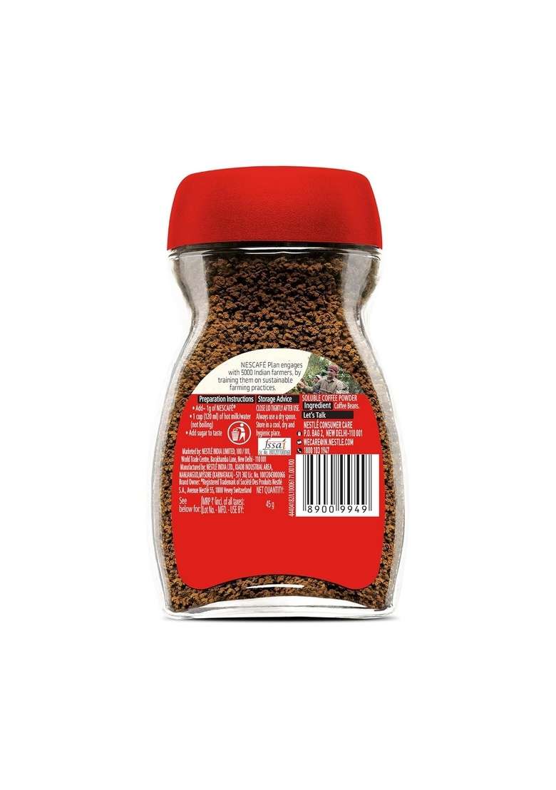 Nescafe Classic Instant Coffee Powder | Great Start To Your Morning 100% Pure 45G Jar - Indya