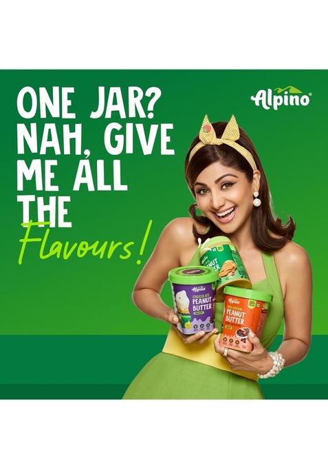 Alpino Natural Peanut Butter Crunch 1Kg – Unsweetened, 100% Roasted Peanuts