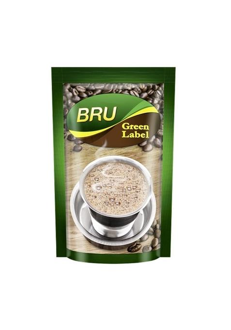Bru Green Label Filter Coffee Powder 500 Gram Bag, Lightly Roasted Ground Beans From South India