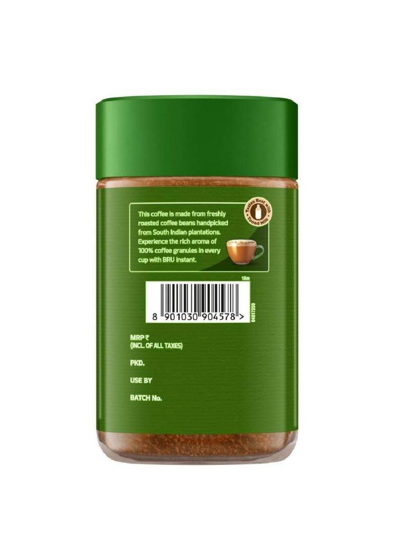 Bru Gold Instant Coffee Powder 100 G Jar, 100% Pure Ground From South India