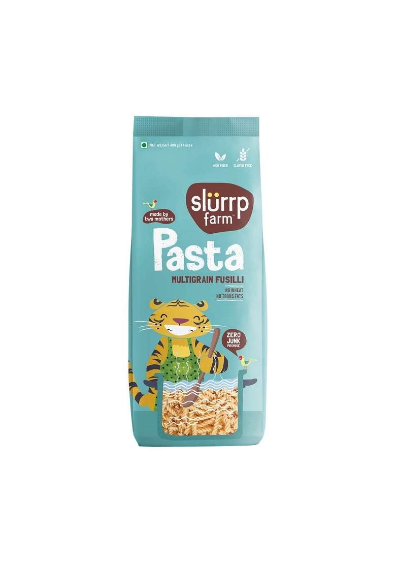 Slurrp Farm No Maida Multigrain Fusilli Pasta | Transfat Healthy Made With Brown Rice And Corn 400 G - Indya