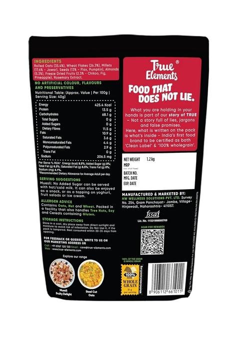 True Elements Muesli Sugar Free 1.2 Kg