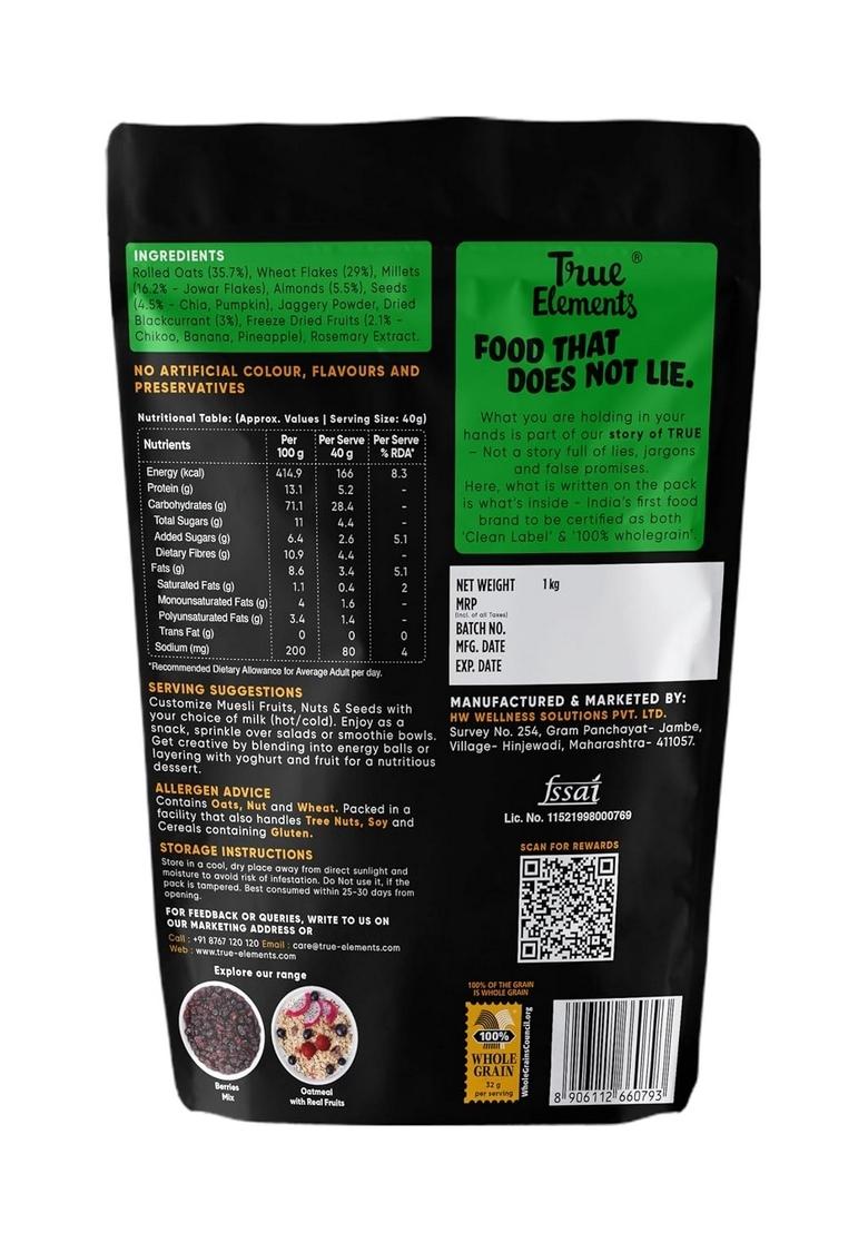 True Elements Muesli Fruit And Nuts 1Kg