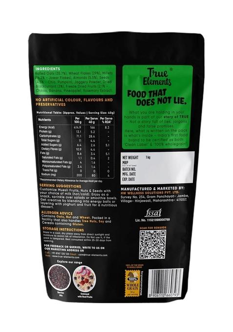 True Elements Muesli Fruit And Nuts 1Kg