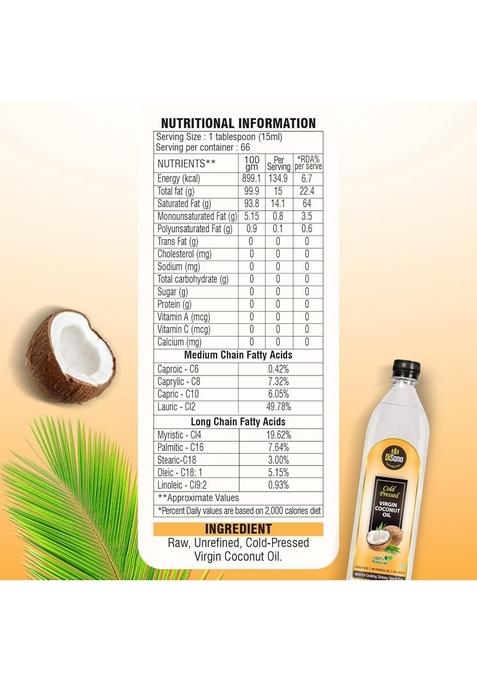 Disano Cold Pressed Virgin Coconut Oil , 250 Ml