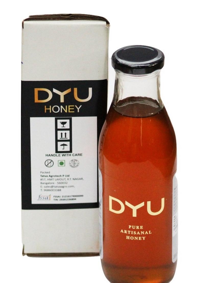 Dyu Natural Artisanal Honey – 670G | 100% Pure Organic Unprocessed Original No Added Preservatives, Sugar, Glass Jar ( Pack Of 1 )