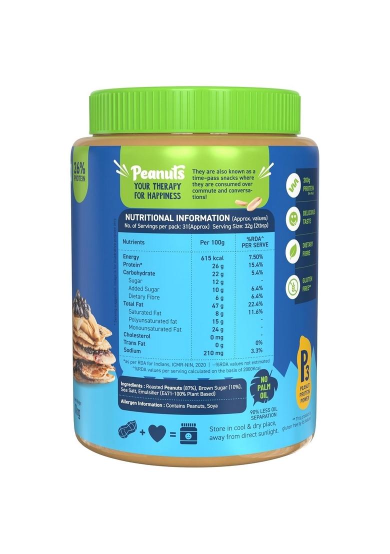 Alpino Classic Peanut Butter Crunch 1 Kg | 90% Roasted Peanuts High Protein Crunchy Gluten-Free