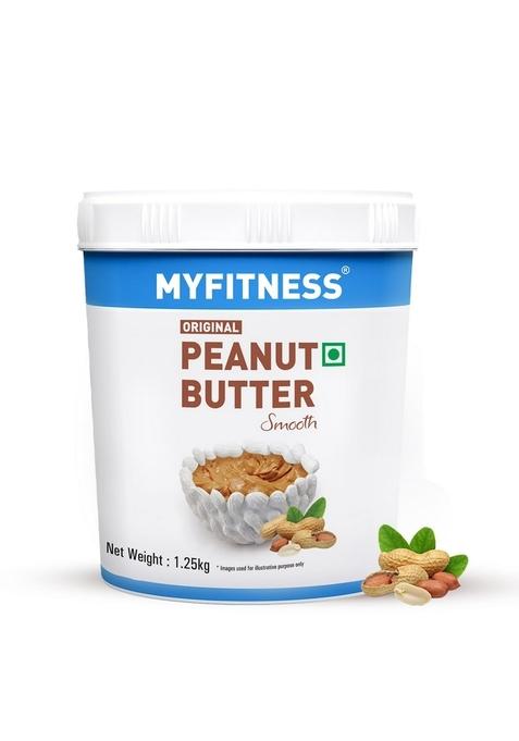 Myfitness Original Classic Peanut Butter Smooth 1.25Kg | 21G Protein To Boost Energy Tasty & Healthy Nut Spread Vegan Cholesterol Free, Gluten Free Zero Trans Fat Creamy