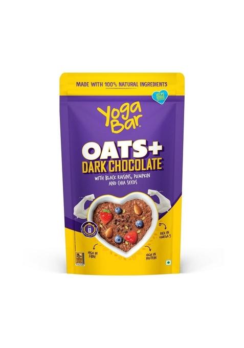 Yogabar Dark Chocolate Oatmeal 400G - Gluten Free Whole For Breakfast Healthy Cereal With High Protein Oats Dessert Pudding
