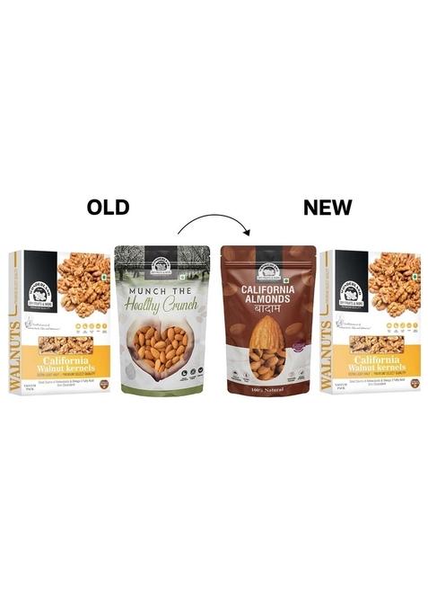 Wonderland Foods (Device) 400G (200G X 2) Dry Fruits Combo Pack Of Almond & Walnut Kernels