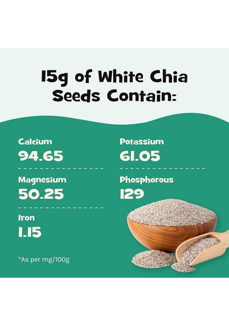Nourish You Raw White Chia Seeds 150G | Gluten Free Super Source Of Calcium, Protein Fibre & Antioxidant Enriched With Omega 3 Zinc Diet Food Superfood Pack 1