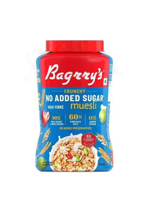 Bagrry'S Bagrry’S No Added Sugar Muesli 1Kg Jar | 0% 90% Whole Grains High Fibre & Protein Plant-Based Breakfast Cereal Nuts, Corn Flakes Ideal For Diabetics Weight Management Preservatives