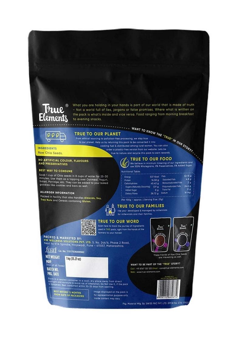 True Elements Chia Seeds 1000G