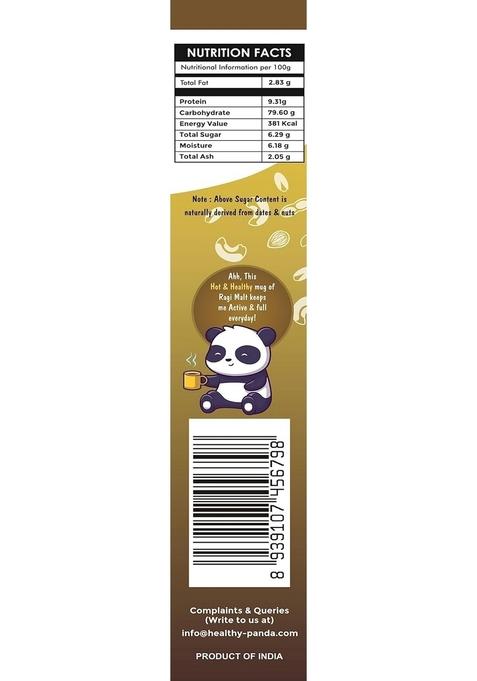Healthy Panda Organic Sprouted Ragi Dry Fruit Malt 800 G- Sugar Free-Health Mix/Milk Drink For Kids/Health Mix Adults/Women Nutrition Drink/Millets Food/Dryfruit Powder