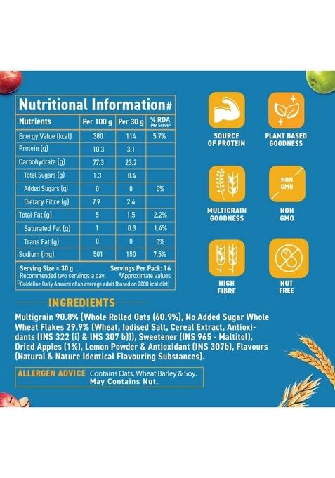 Bagrry'S Bagrry’S No Added Sugar Muesli 500G | 0% 90% Whole Grains High Fibre & Protein Plant-Based Breakfast Cereal Nuts, Corn Flakes Ideal For Diabetics Weight Management Preservatives