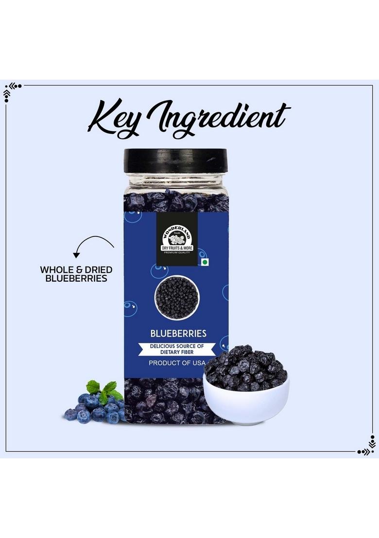 Wonderland Foods (Device) 250G Healthy & Tasty Californian Whole Dried Blueberry Jar | Dry Fruits