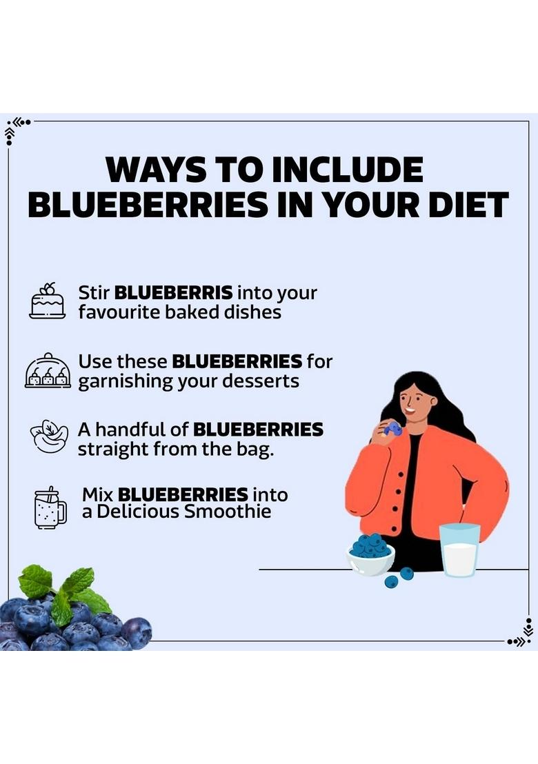 Wonderland Foods (Device) 250G Healthy & Tasty Californian Whole Dried Blueberry Jar | Dry Fruits