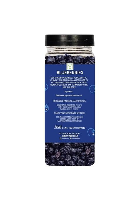 Wonderland Foods (Device) 250G Healthy & Tasty Californian Whole Dried Blueberry Jar | Dry Fruits