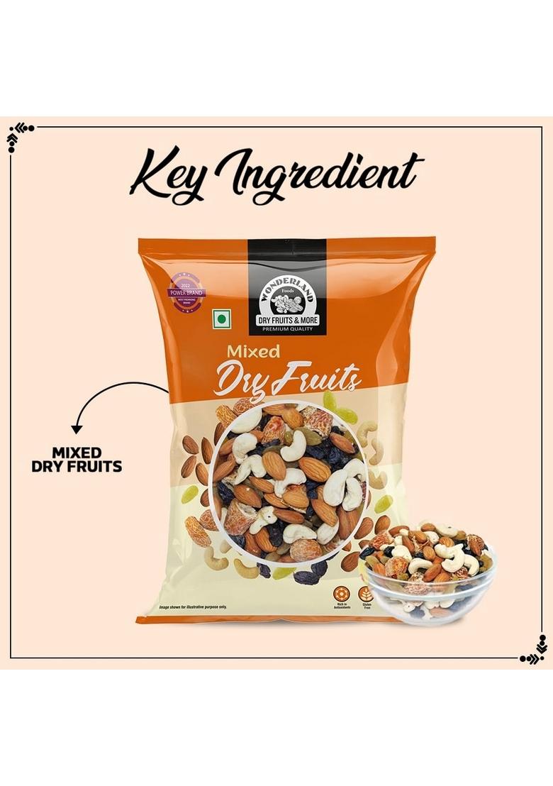 Wonderland Foods (Device) 200G Panchmewa Dry Fruits 5 In 1 Almonds, Cashews, Raisins, Coconut Slice And Dates Great Source Of Instant Energy Promotes Digestive Health Increases Levels