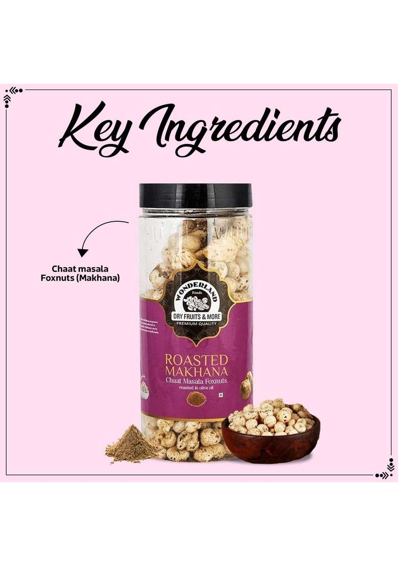 Wonderland Foods (Device) 100G Roasted & Flavoured Chaat Masala Makhana (Foxnut) Jar - Indya