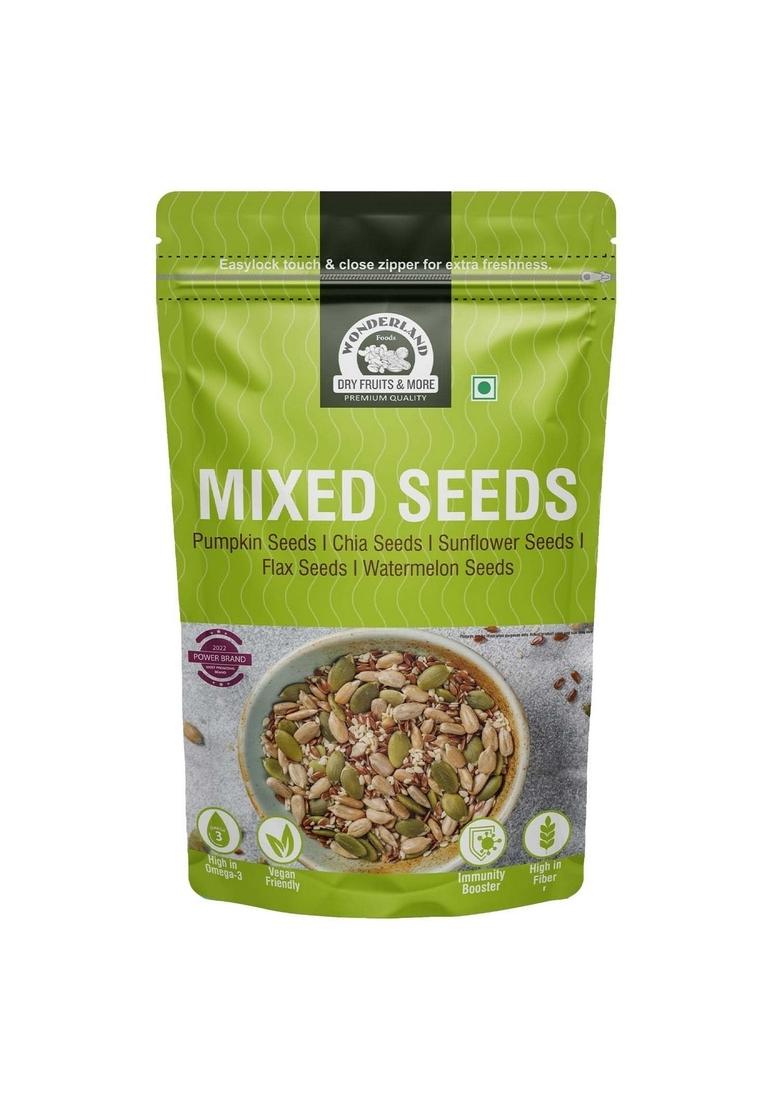 Wonderland Foods (Device) 250G Healthy Raw Mixed Seeds Pouch | Sunflower, Pumpkin, Watermelon, Chia & Flax