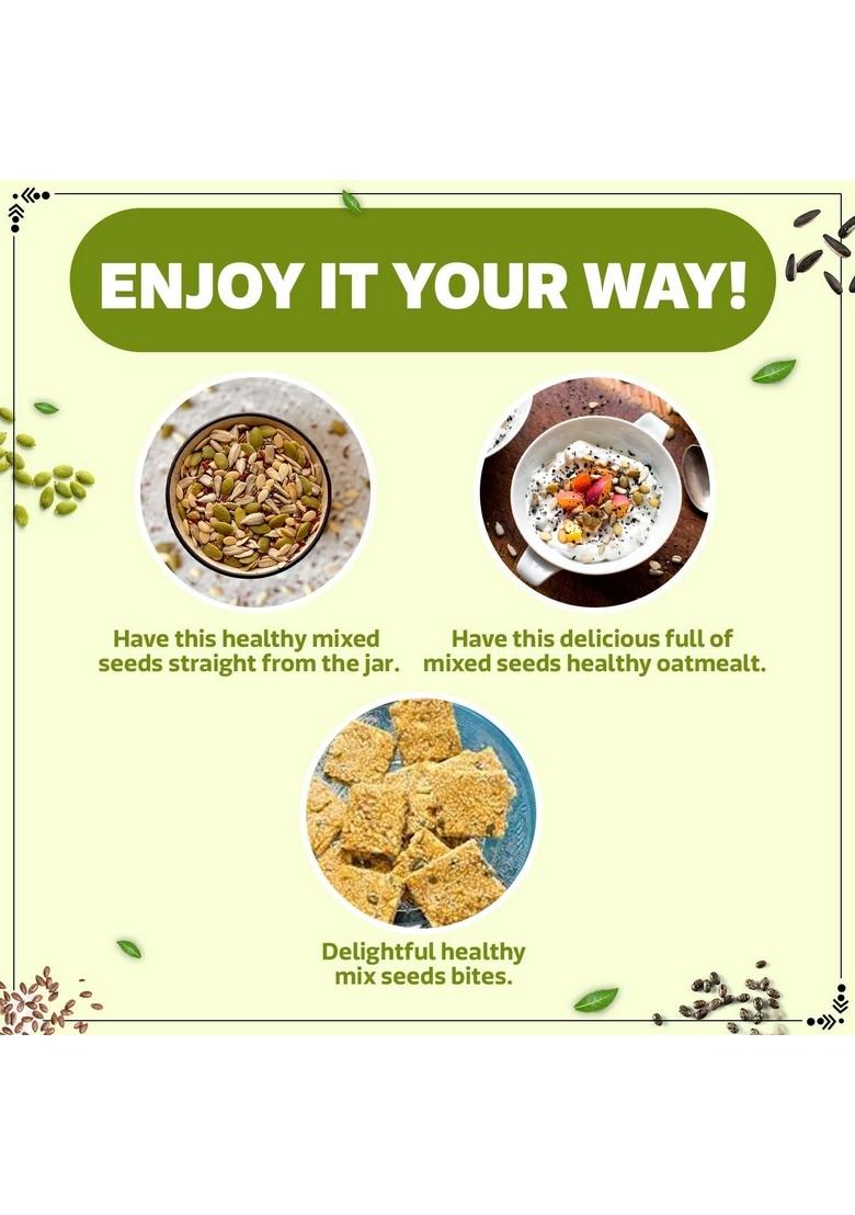 Wonderland Foods (Device) 250G Healthy Raw Mixed Seeds Pouch | Sunflower, Pumpkin, Watermelon, Chia & Flax