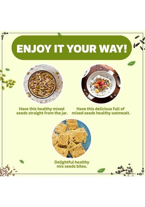 Wonderland Foods (Device) 250G Healthy Raw Mixed Seeds Pouch | Sunflower, Pumpkin, Watermelon, Chia & Flax