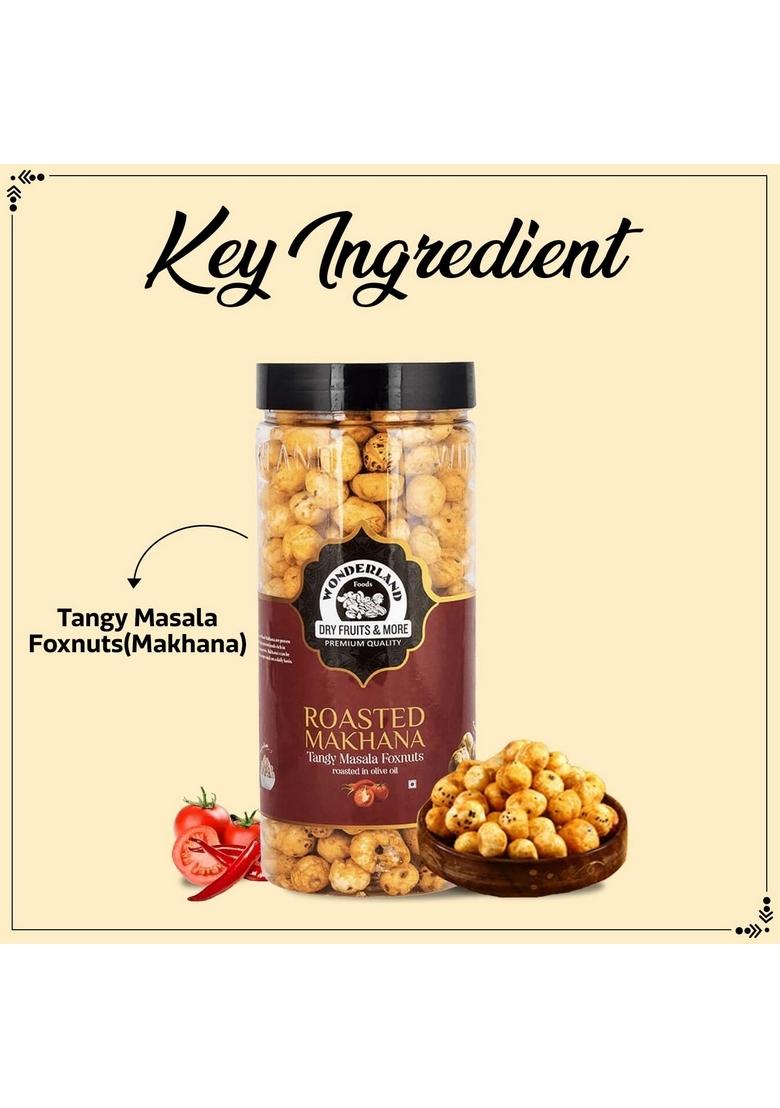 Wonderland Foods (Device) 100G Roasted & Flavoured Tangy Masala Makhana (Foxnut) Jar