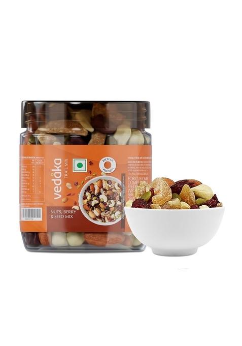 Vedaka Amazon Brand - Nuts, Berries And Seed Mix, 200 Gm Pouch | Almond, Cashew, Cranberry, Amla Pumpkin Seeds Healthy Snacking (Previously Kitchen Cheer)