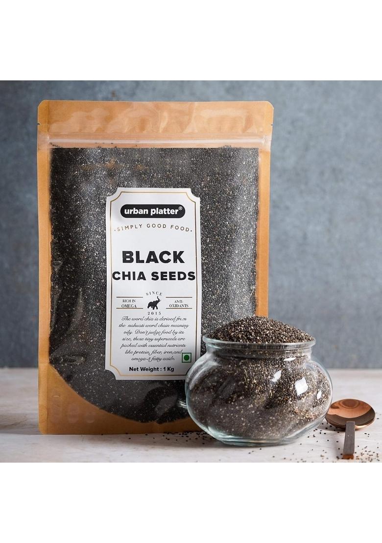 Urban Platter Black Chia Seeds, 1Kg (Rich In Omega-3, Fibre & Protein | Superfood)