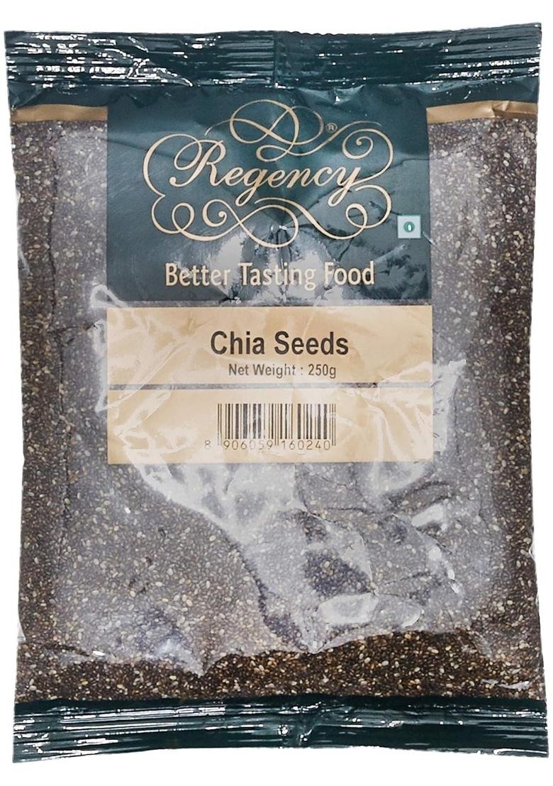 Regency Chia Seeds 250G | Raw & Clean Superfood For Weight Loss, Digestion Energy High Fiber, Omega-3 Rich Protein Smoothies Salads