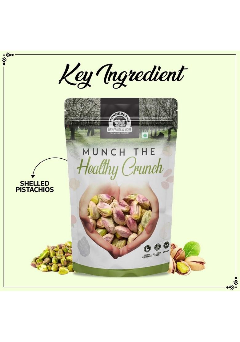 Wonderland Foods (Device) 200G American California Raw Shelled Kernels Unsalted Pistachios (Pista) Pouch