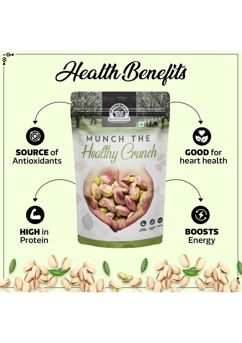 Wonderland Foods (Device) 200G American California Raw Shelled Kernels Unsalted Pistachios (Pista) Pouch