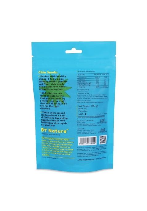 By Nature Chia Seeds, 100G (Pack Of 3) Premium Raw And Unroasted | Rich In Omega 3 Fibre 100% Vegan Superfood Diet Snacks Supports Digestive Skin Health Seeds For Eating