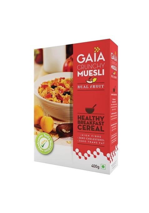 Gaia Crunchy Real Fruit Muesli 400 Gm