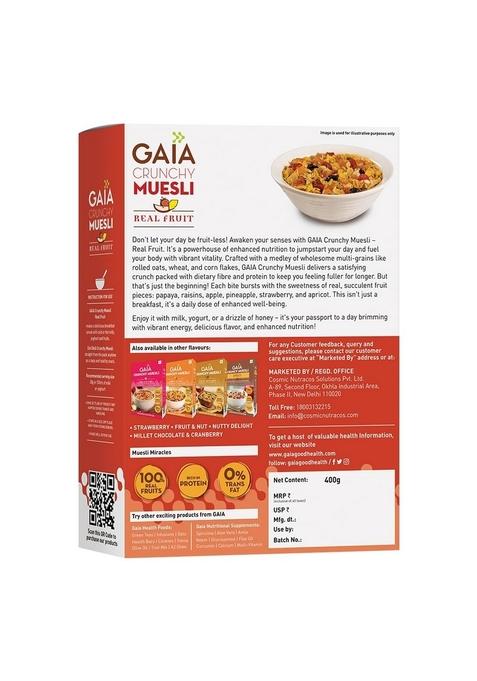 Gaia Crunchy Real Fruit Muesli 400 Gm
