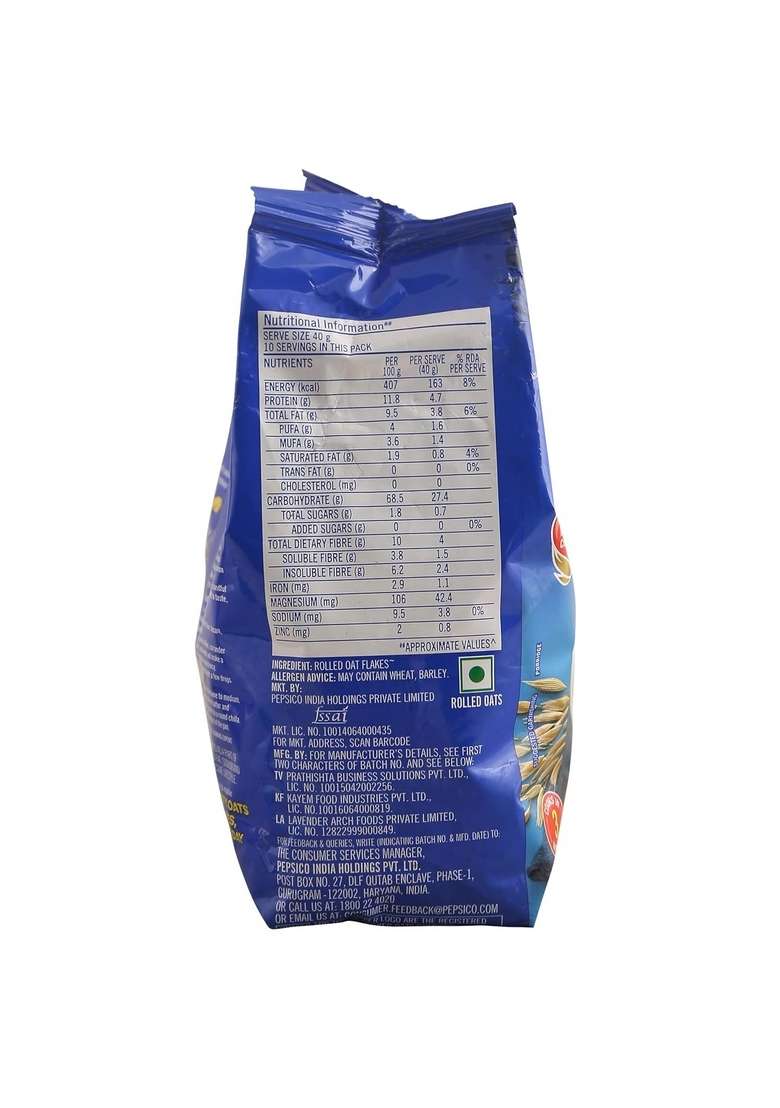 Quaker Oats 400G, Oats Natural Wholegrain - Indya