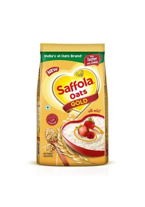 Saffola Oats Gold, Rolled Oats With Jowar Millet | 1500G | High Protein & Fibre | Healthy Cereal For Weight Loss