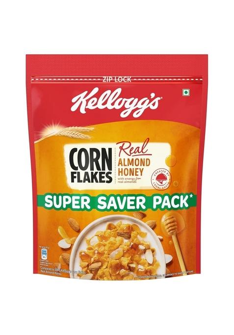 Kellogg'S Corn Flakes Real Almond Honey 1Kg | High In Iron, Vitamin B1, B2, B3, B6 & C | Naturally Cholesterol Free | Corn Flakes, Breakfast Cereal