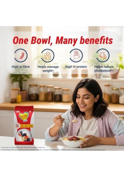Sundrop Heart Plain Oats, High In Protein, 1Kg