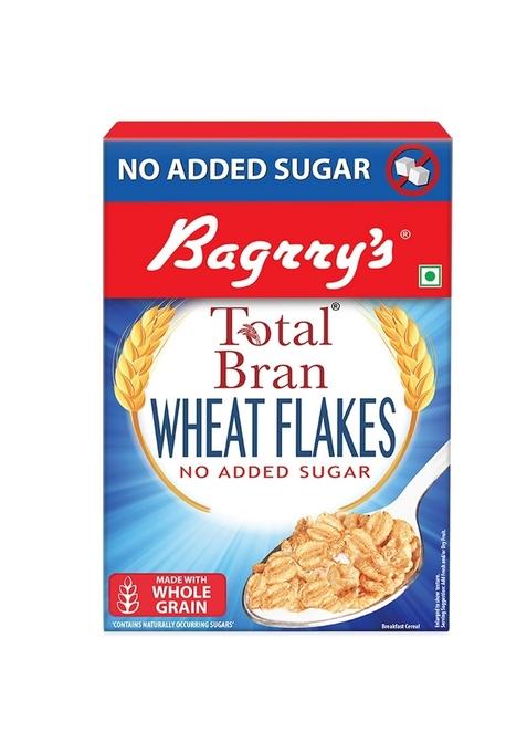 Bagrry'S Total Bran Wheat Flakes - No Added Sugar 500Gm Box | Premium Sharbati Wheat | High Fibre | Helps Manage Weight | Whole Grain Flakes