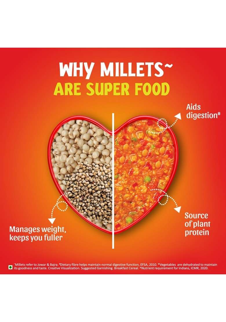 Saffola Masala Millets Tomato Delight| Lower In Calories, Rich In Fibre | Yummy Millets For Happy Tummy, 225G - Indya