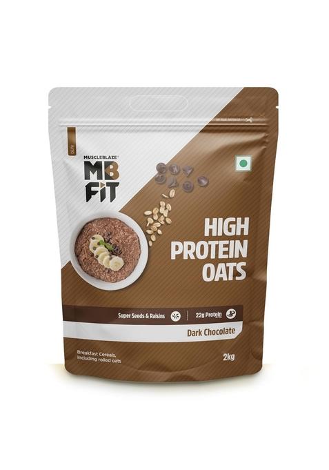 Muscleblaze Fit High Protein Oats (Dark Chocolate, 2Kg) | 22G Protein | Breakfast Cereals For Weight Management