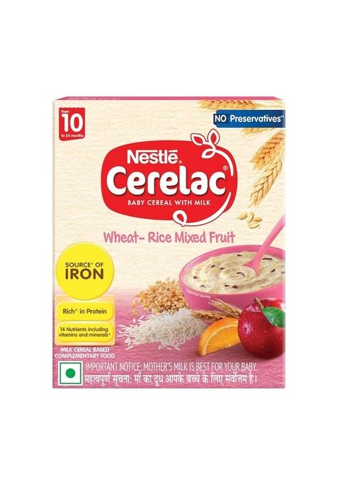 Cerelac Baby Food Cereal | No Preservatives | Wheat Rice Mixed Fruit For 10 To 24 Months Baby | Source Of Iron & Protein For Babies | Instant Cereal | 300G
