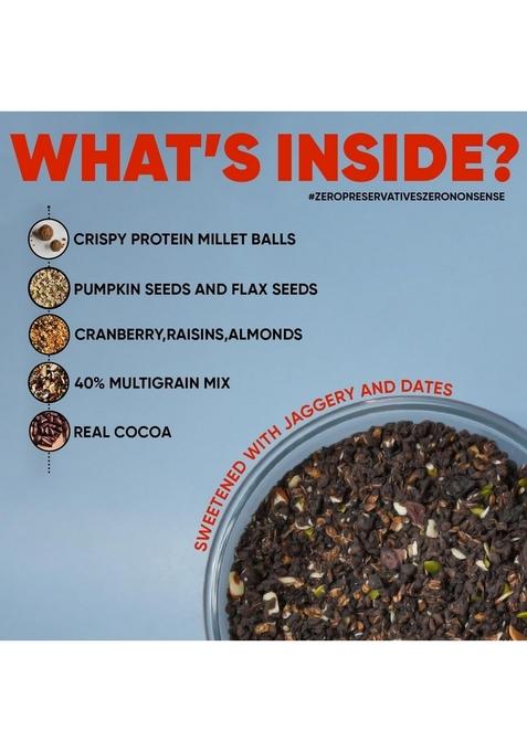 Dc Doctors Choice High Protein Multigrain Muesli|22 Gm Protein|No Maida|No Palm Oil|Jaggery Sweetened Fiber-Rich|Preservative-Free|Healthy Crunchy Treat|750 Gram|Chocolate|1 Count